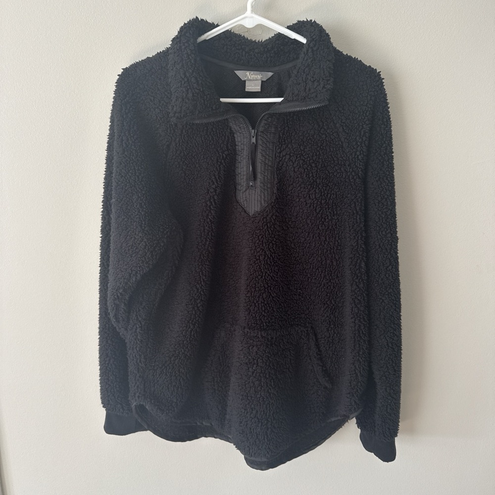 Natural Reflections Black Sherpa Pullover Jacket